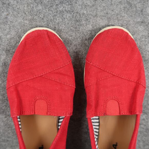 Soda Shoes Womens 8 Slip On Loafer Flats Casual Red Canvas Comfort Round Toe - Picture 7 of 10
